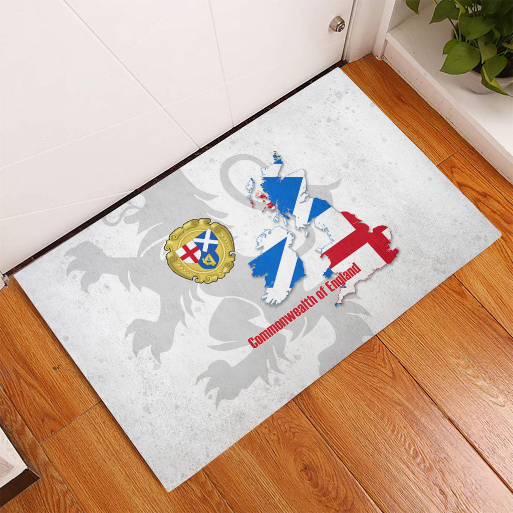 Commonwealth Of England Map Rubber Doormat Historical British Isles Flag Silhouette