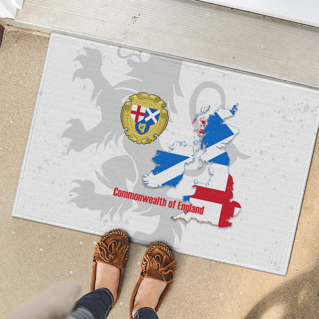 Commonwealth Of England Map Rubber Doormat Historical British Isles Flag Silhouette