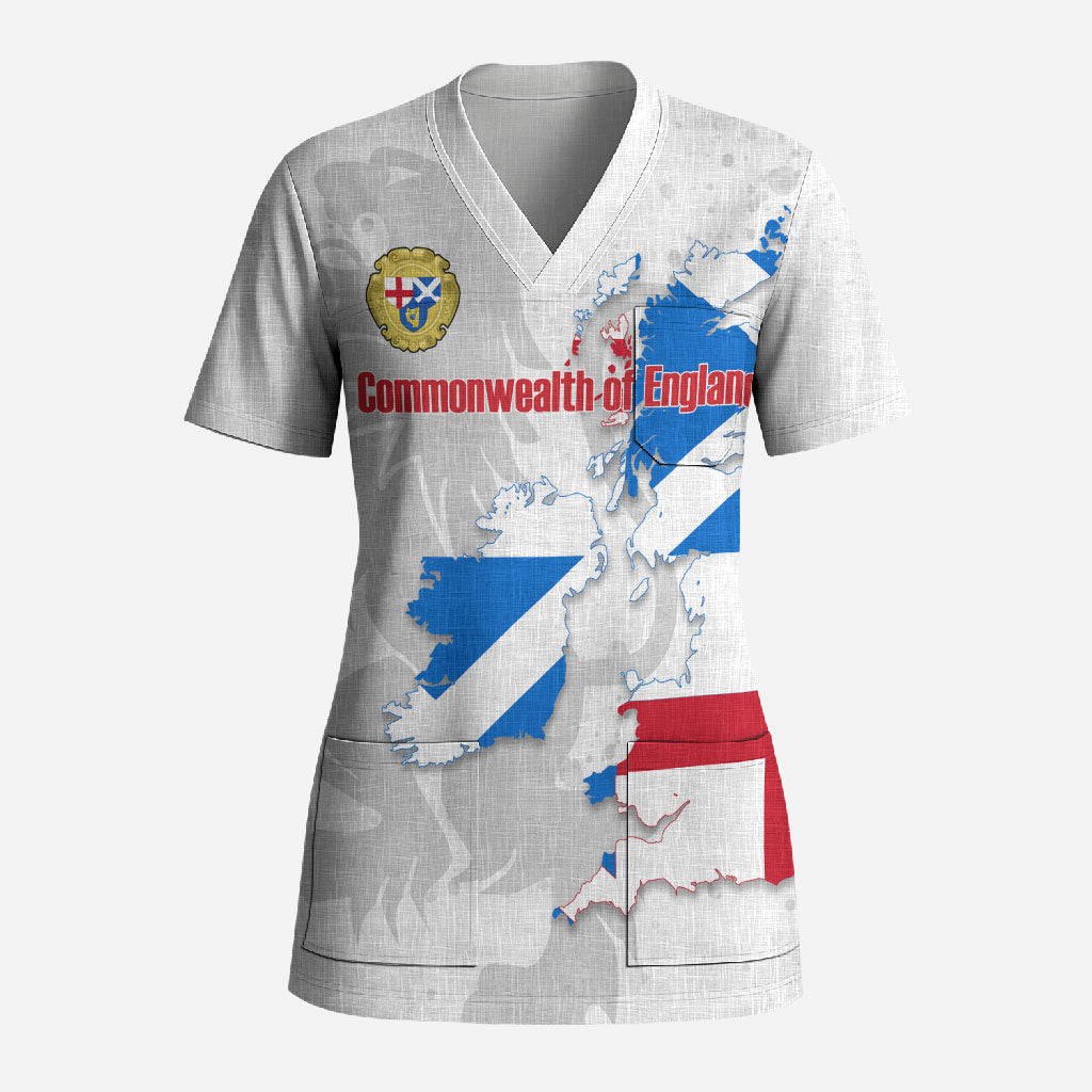 Commonwealth Of England Map Scrub Top Historical British Isles Flag Silhouette