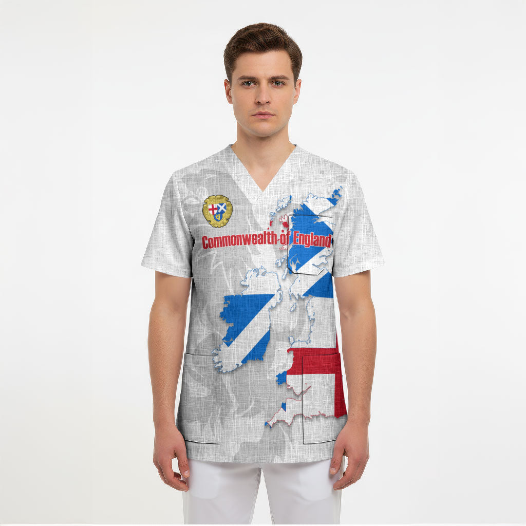 Commonwealth Of England Map Scrub Top Historical British Isles Flag Silhouette