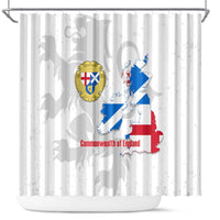 Commonwealth Of England Map Shower Curtain Historical British Isles Flag Silhouette