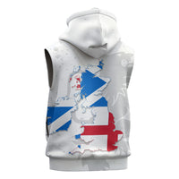 Commonwealth Of England Map Sleeveless Zip Hoodie Historical British Isles Flag Silhouette