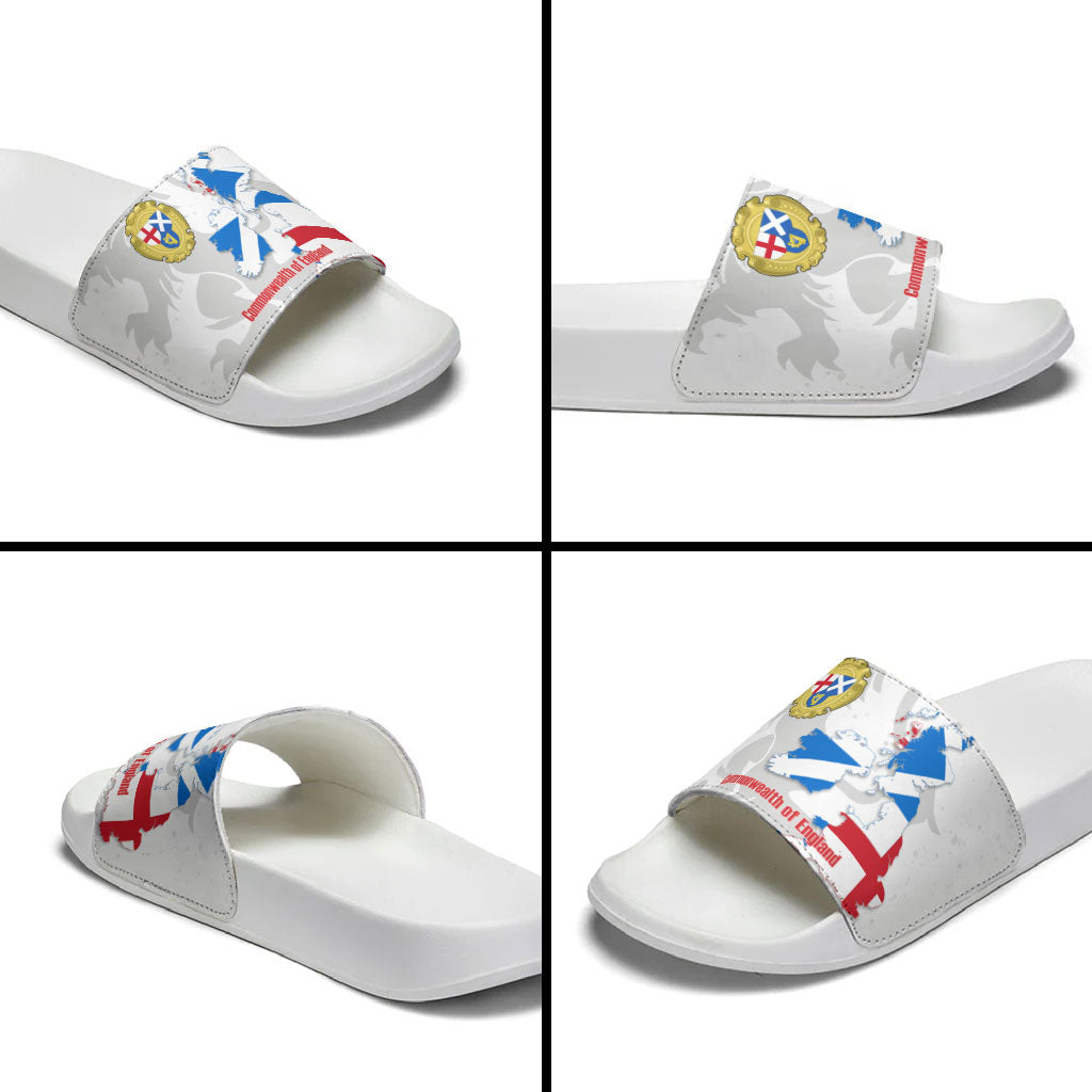 Commonwealth Of England Map Slide Sandals Historical British Isles Flag Silhouette