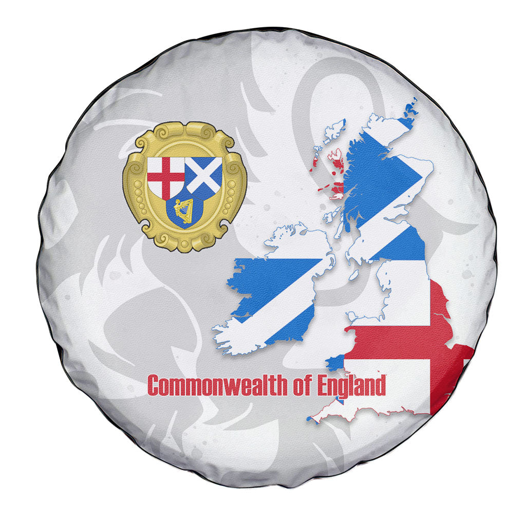 Commonwealth Of England Map Spare Tire Cover Historical British Isles Flag Silhouette