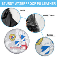 Commonwealth Of England Map Spare Tire Cover Historical British Isles Flag Silhouette