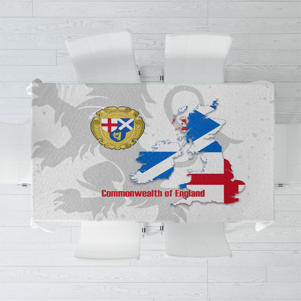 Commonwealth Of England Map Tablecloth Historical British Isles Flag Silhouette