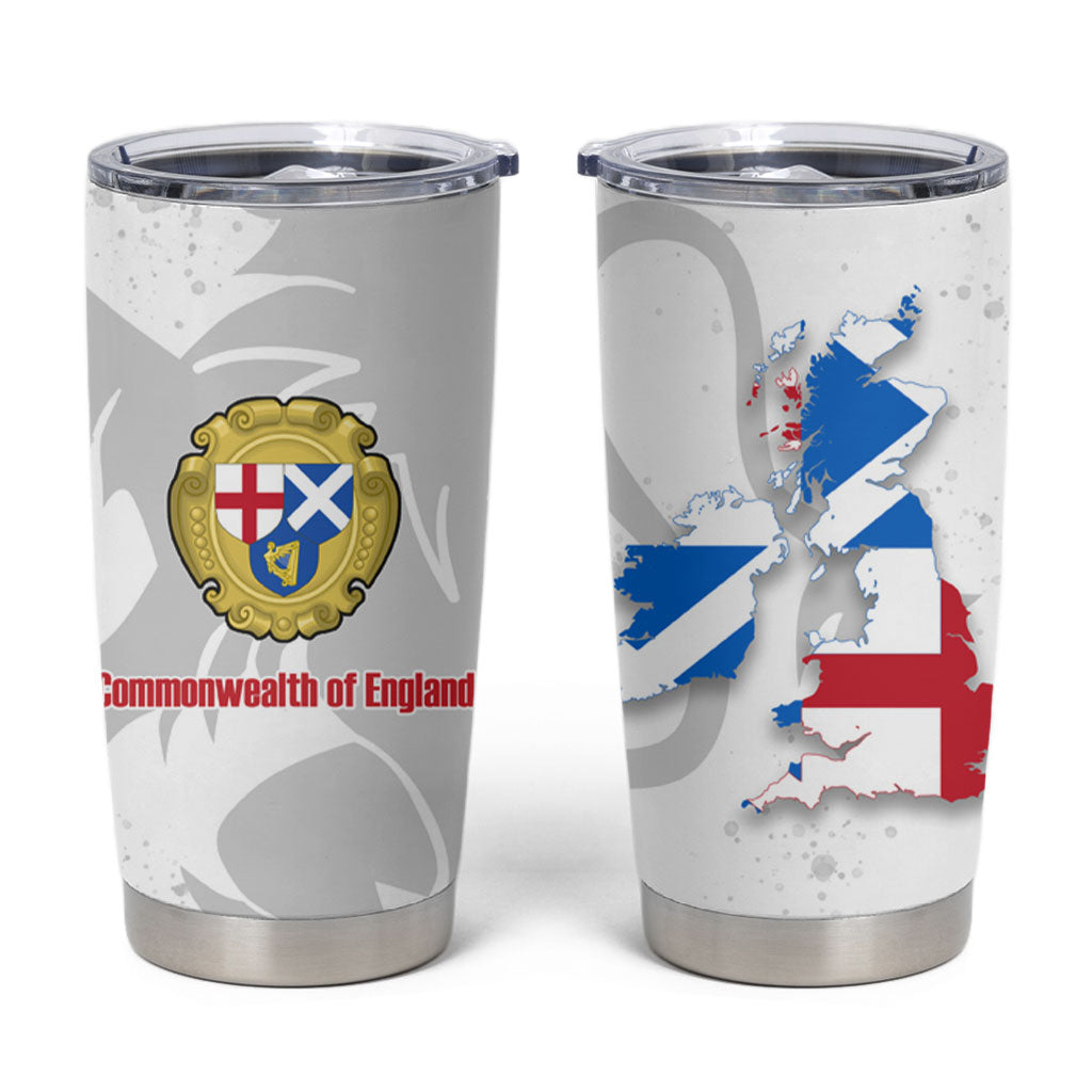 Commonwealth Of England Map Tumbler Cup Historical British Isles Flag Silhouette