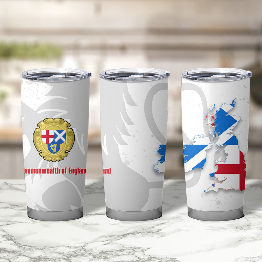 Commonwealth Of England Map Tumbler Cup Historical British Isles Flag Silhouette