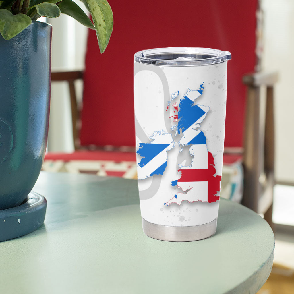 Commonwealth Of England Map Tumbler Cup Historical British Isles Flag Silhouette