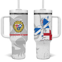 Commonwealth Of England Map Tumbler With Handle Historical British Isles Flag Silhouette