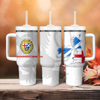 Commonwealth Of England Map Tumbler With Handle Historical British Isles Flag Silhouette