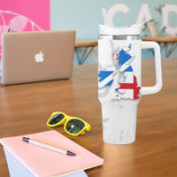 Commonwealth Of England Map Tumbler With Handle Historical British Isles Flag Silhouette