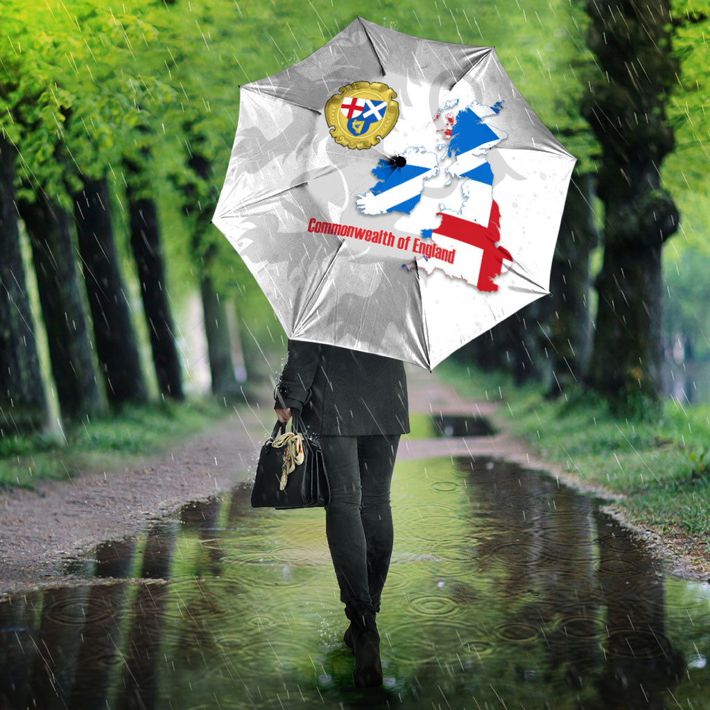 Commonwealth Of England Map Umbrella Historical British Isles Flag Silhouette