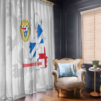 Commonwealth Of England Map Window Curtain Historical British Isles Flag Silhouette