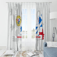 Commonwealth Of England Map Window Curtain Historical British Isles Flag Silhouette