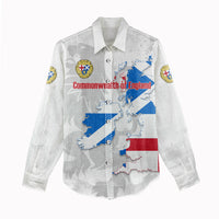 Commonwealth Of England Map Women Casual Shirt Historical British Isles Flag Silhouette