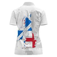 Commonwealth Of England Map Women Polo Shirt Historical British Isles Flag Silhouette