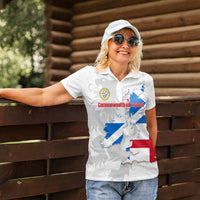 Commonwealth Of England Map Women Polo Shirt Historical British Isles Flag Silhouette