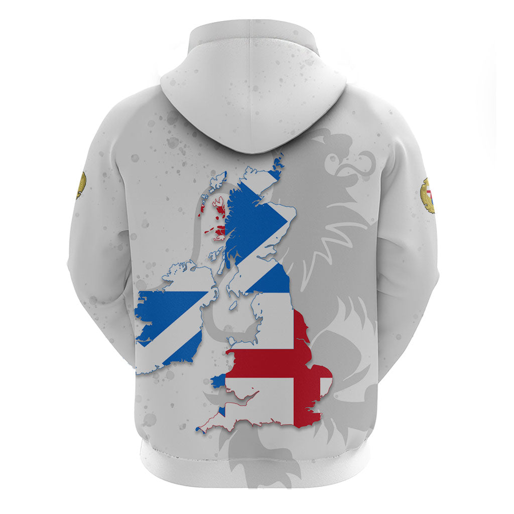 Commonwealth Of England Map Zip Hoodie Historical British Isles Flag Silhouette