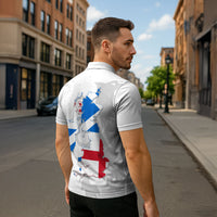 Commonwealth Of England Map Zipper Polo Shirt Historical British Isles Flag Silhouette