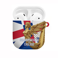 Commonwealth Of England Flag Golden Angel AirPods Case Historical British Heritage Winged Figure