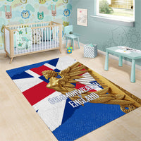 Commonwealth Of England Flag Golden Angel Area Rug Historical British Heritage Winged Figure