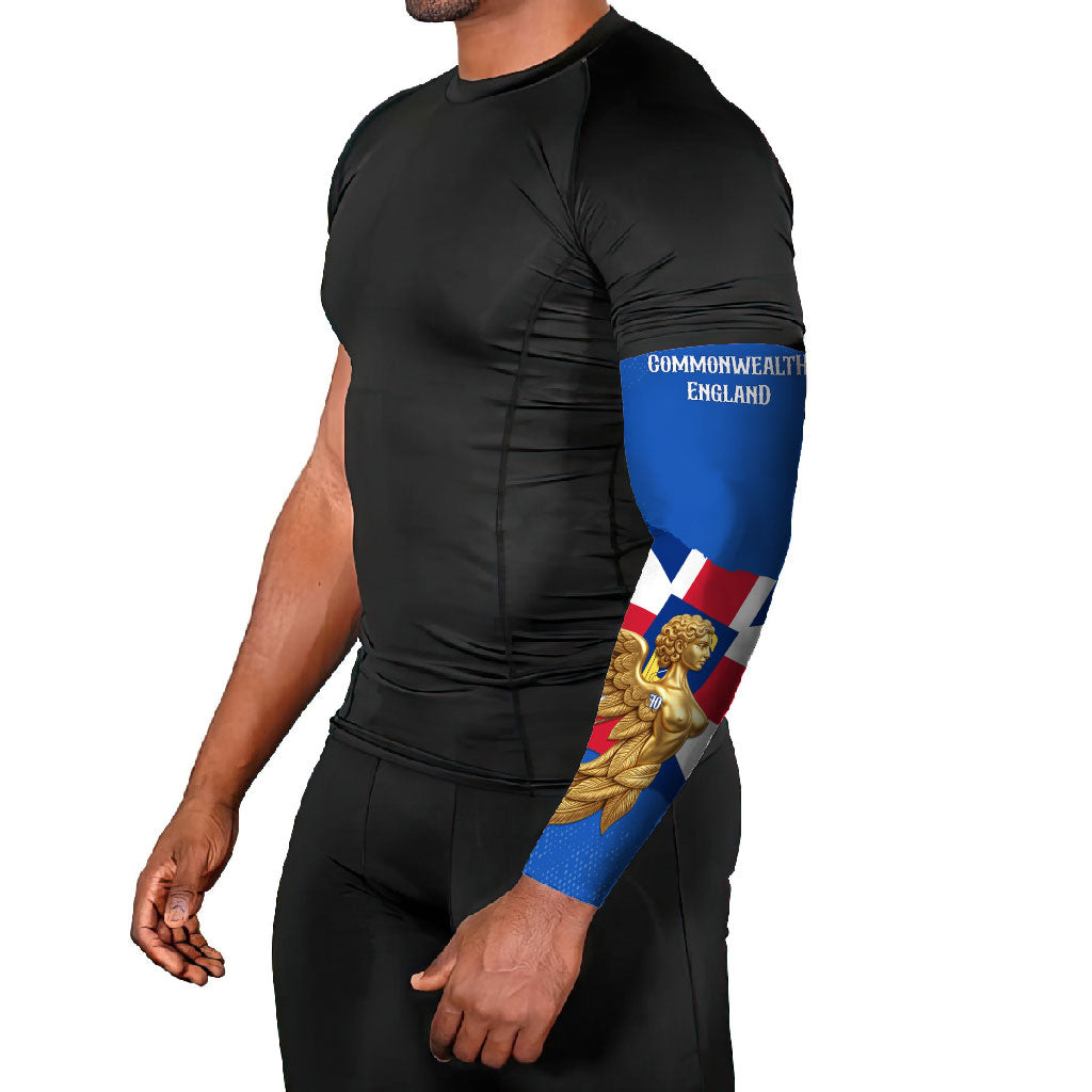 Commonwealth Of England Flag Golden Angel Arm Sleeves Historical British Heritage Winged Figure