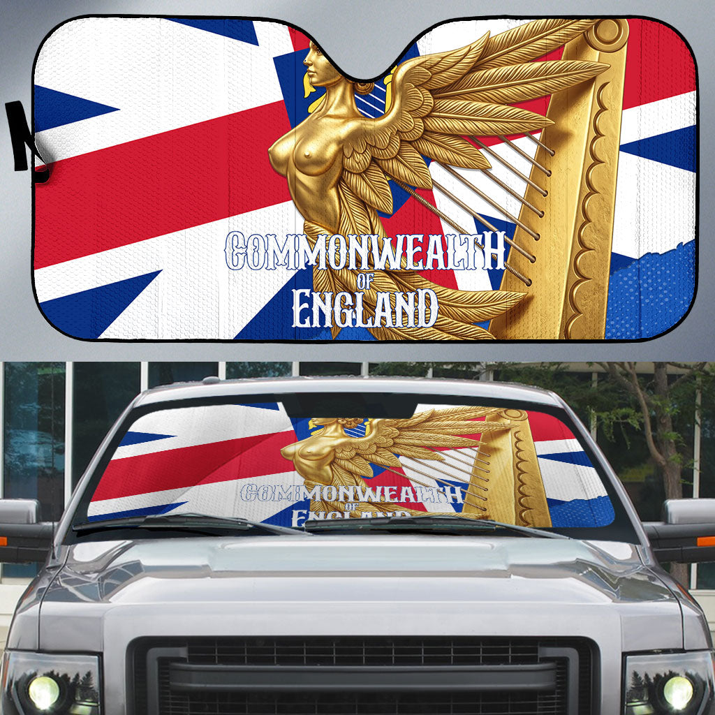 Commonwealth Of England Flag Golden Angel Auto Sun Shade Historical British Heritage Winged Figure