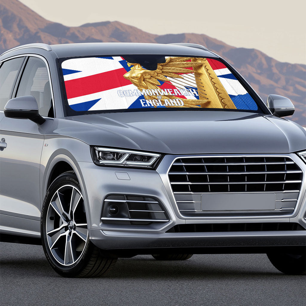 Commonwealth Of England Flag Golden Angel Auto Sun Shade Historical British Heritage Winged Figure