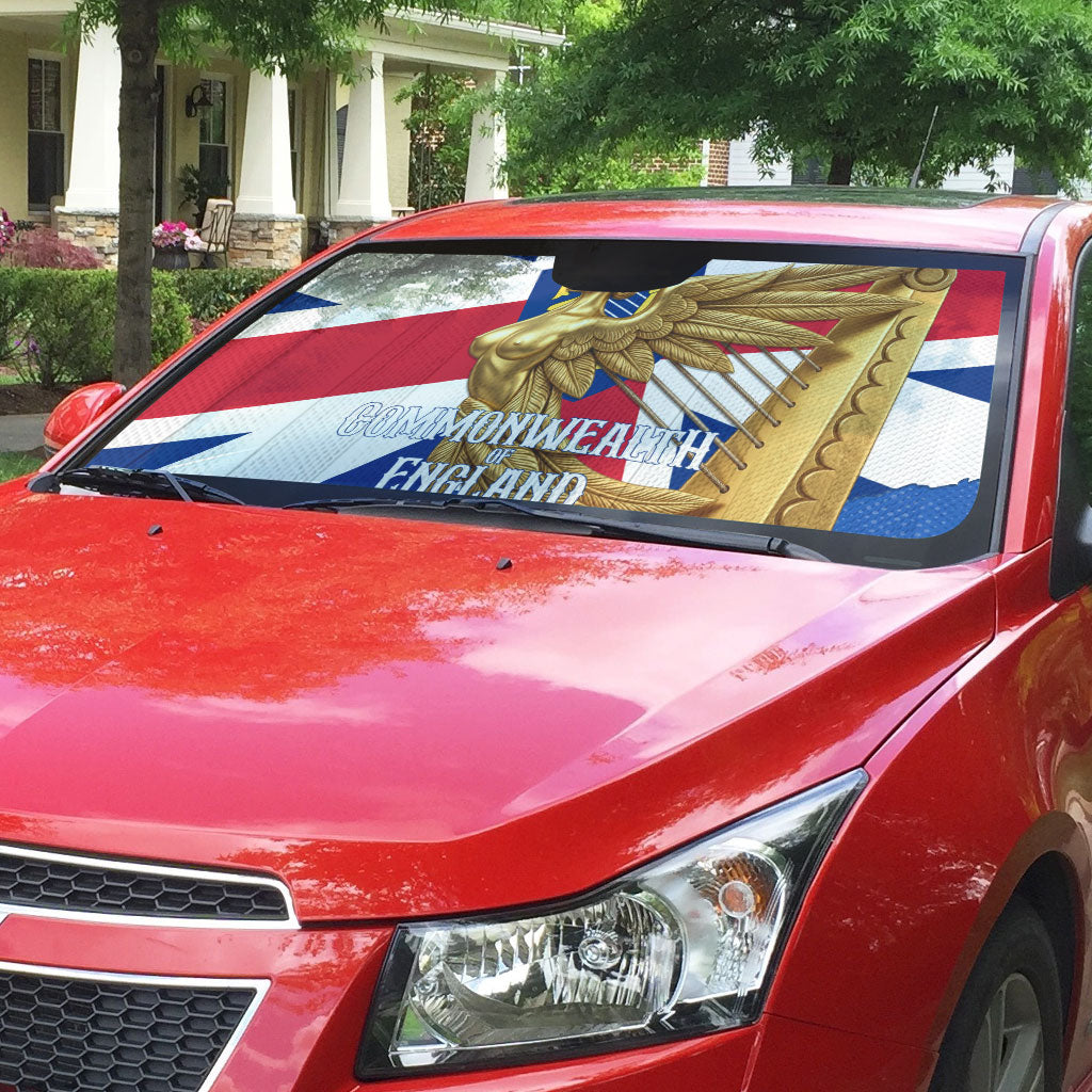 Commonwealth Of England Flag Golden Angel Auto Sun Shade Historical British Heritage Winged Figure