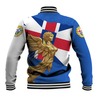 Commonwealth Of England Flag Golden Angel Baseball Jacket Historical British Heritage Winged Figure