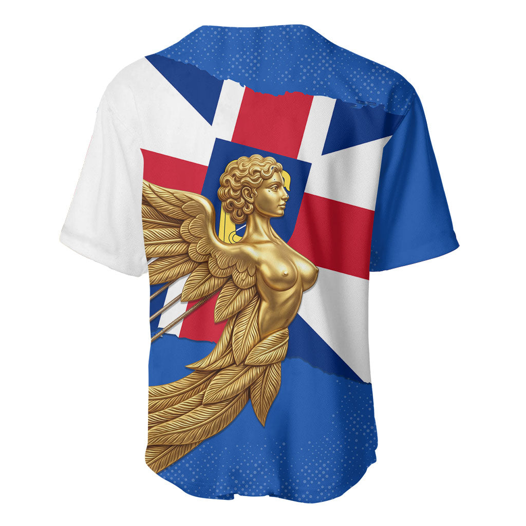 Commonwealth Of England Flag Golden Angel Baseball Jersey Historical British Heritage Winged Figure