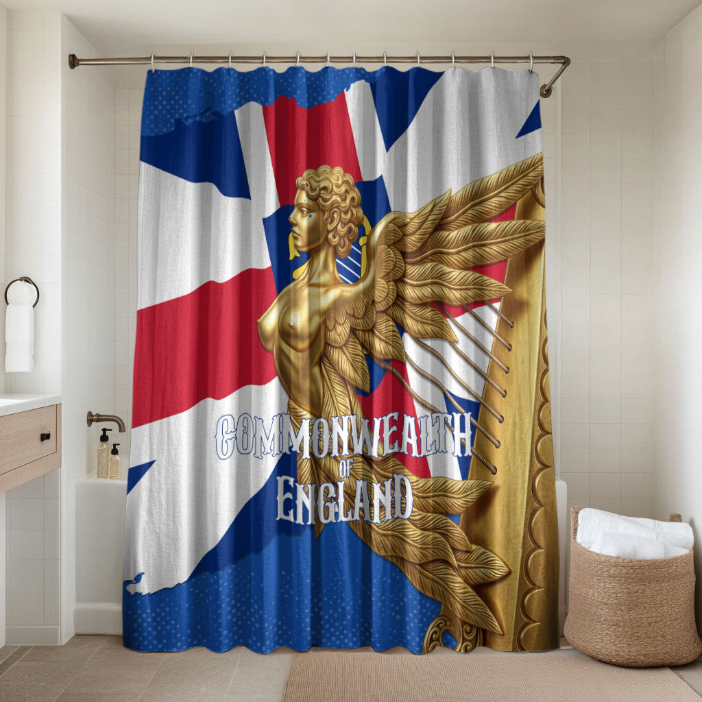 Commonwealth Of England Flag Golden Angel Bathroom Set Historical British Heritage Winged Figure