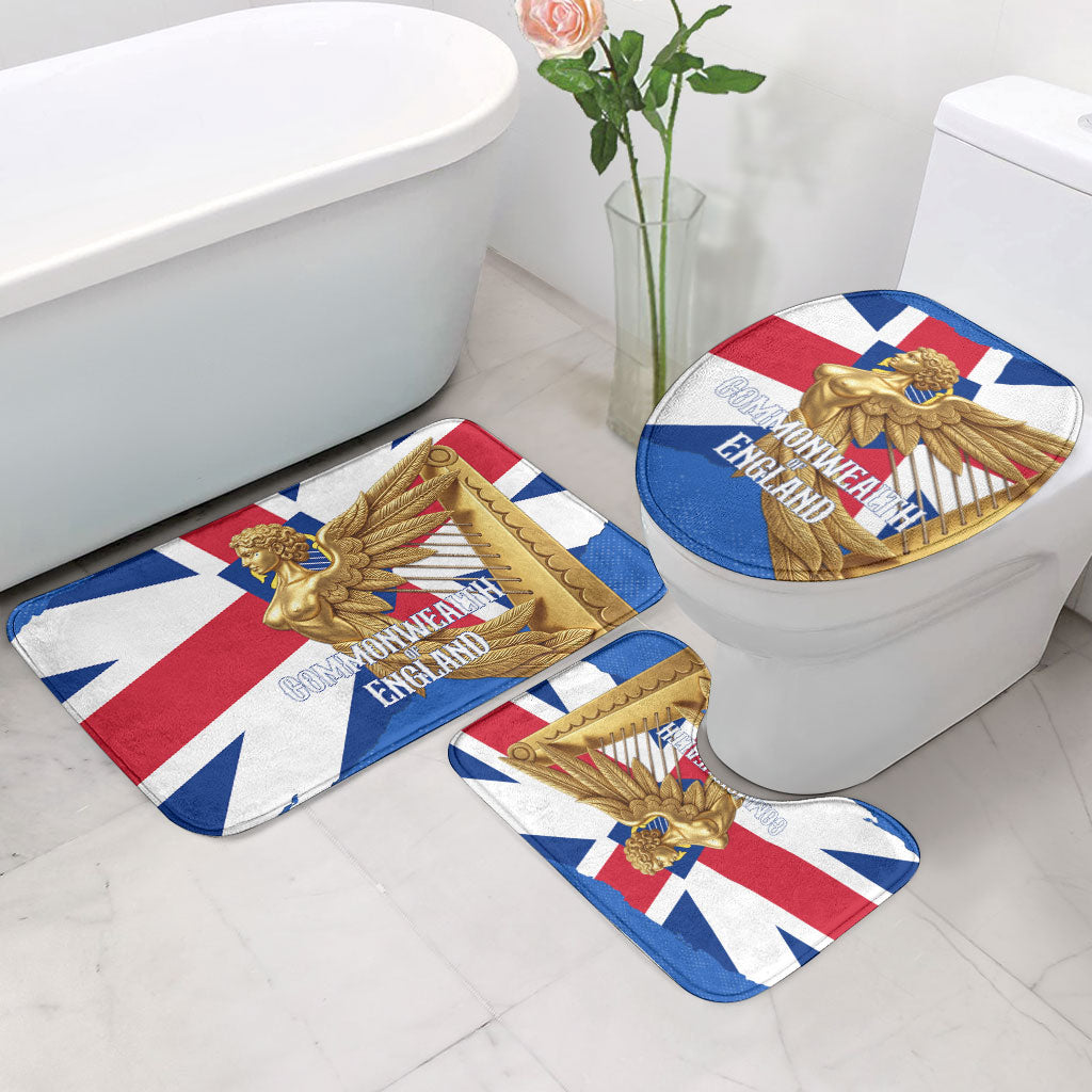 Commonwealth Of England Flag Golden Angel Bathroom Set Historical British Heritage Winged Figure