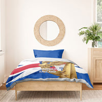 Commonwealth Of England Flag Golden Angel Bedding Set Historical British Heritage Winged Figure