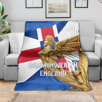 Commonwealth Of England Flag Golden Angel Blanket Historical British Heritage Winged Figure