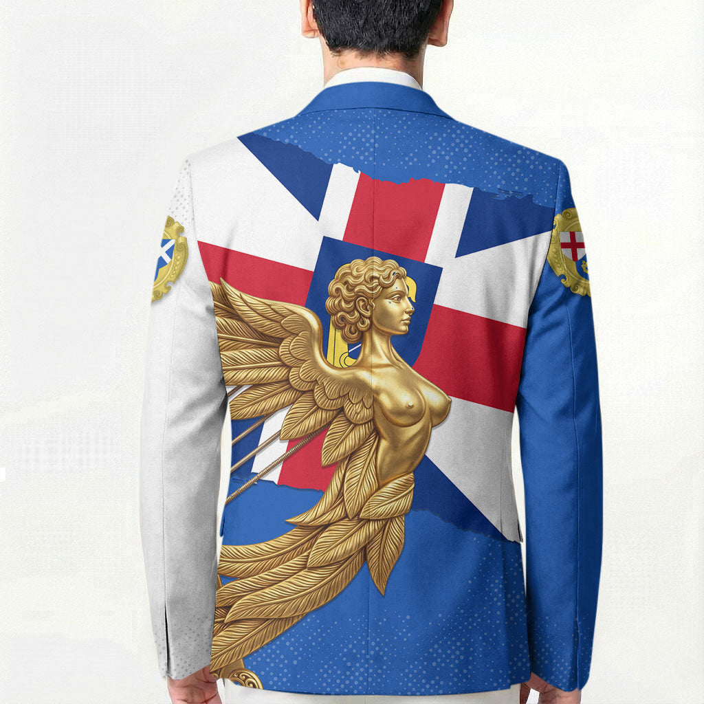 Commonwealth Of England Flag Golden Angel Blazer Historical British Heritage Winged Figure
