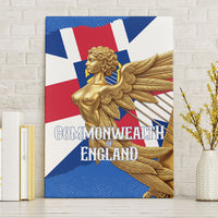 Commonwealth Of England Flag Golden Angel Canvas Wall Art Historical British Heritage Winged Figure