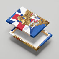 Commonwealth Of England Flag Golden Angel Canvas Wall Art Historical British Heritage Winged Figure