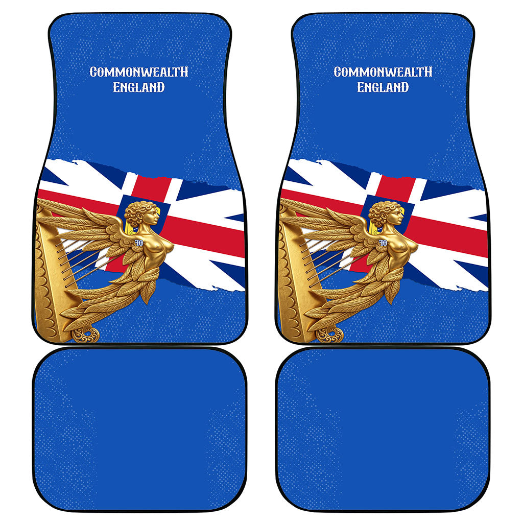 Commonwealth Of England Flag Golden Angel Car Mats Historical British Heritage Winged Figure