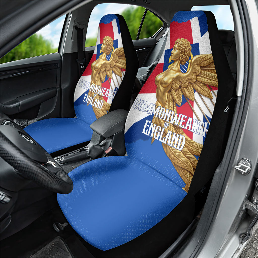 Commonwealth Of England Flag Golden Angel Car Seat Cover Historical British Heritage Winged Figure
