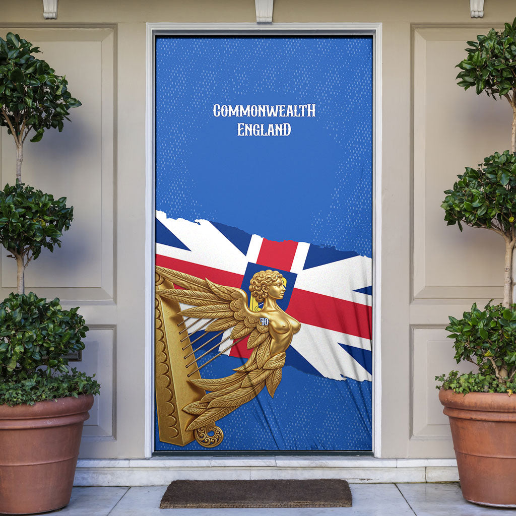 Commonwealth Of England Flag Golden Angel Door Cover Historical British Heritage Winged Figure