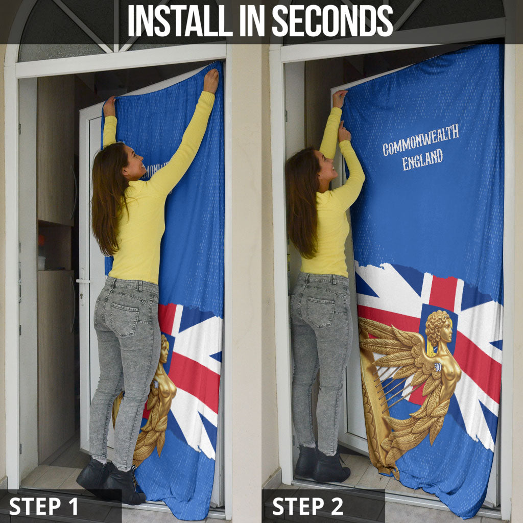 Commonwealth Of England Flag Golden Angel Door Cover Historical British Heritage Winged Figure