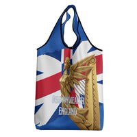 Commonwealth Of England Flag Golden Angel Grocery Bag Historical British Heritage Winged Figure