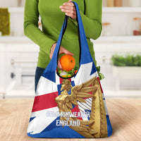 Commonwealth Of England Flag Golden Angel Grocery Bag Historical British Heritage Winged Figure