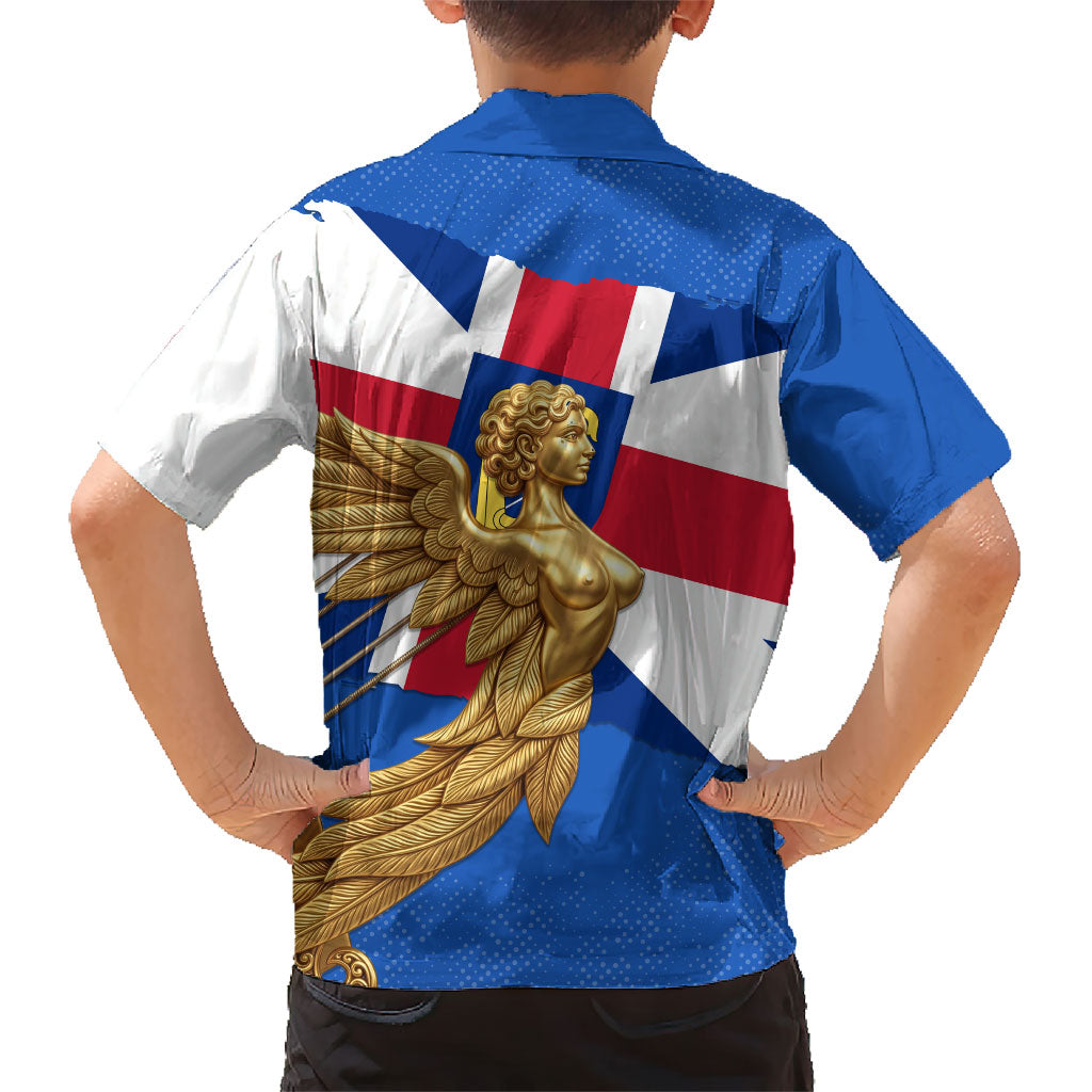 Commonwealth Of England Flag Golden Angel Hawaiian Shirt Historical British Heritage Winged Figure