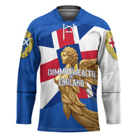 Commonwealth Of England Flag Golden Angel Hockey Jersey Historical British Heritage Winged Figure