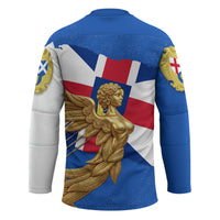 Commonwealth Of England Flag Golden Angel Hockey Jersey Historical British Heritage Winged Figure