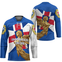 Commonwealth Of England Flag Golden Angel Hockey Jersey Historical British Heritage Winged Figure