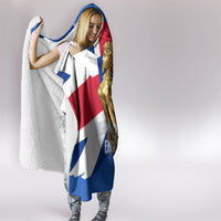 Commonwealth Of England Flag Golden Angel Hooded Blanket Historical British Heritage Winged Figure